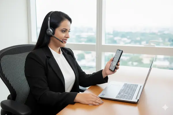 Advogada em atendimento online